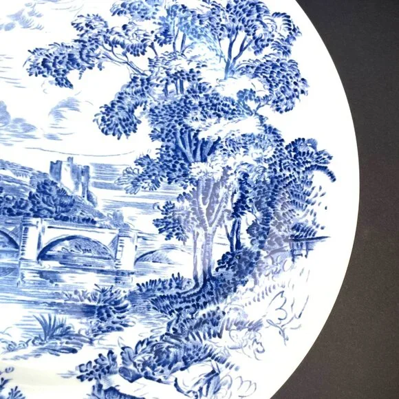 Set 6 Vintage Wedgwood & Co. Countryside Blue Transferware Dinner Plate England - Picture 6 of 9
